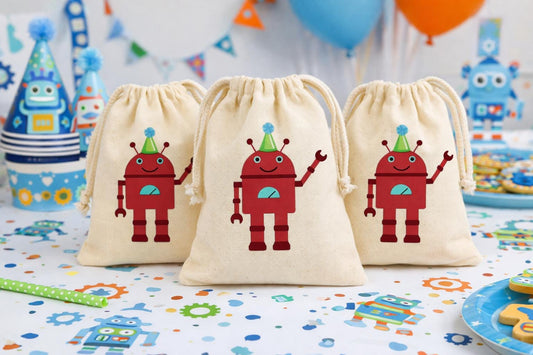 Robot Birthday Party Favor Bags