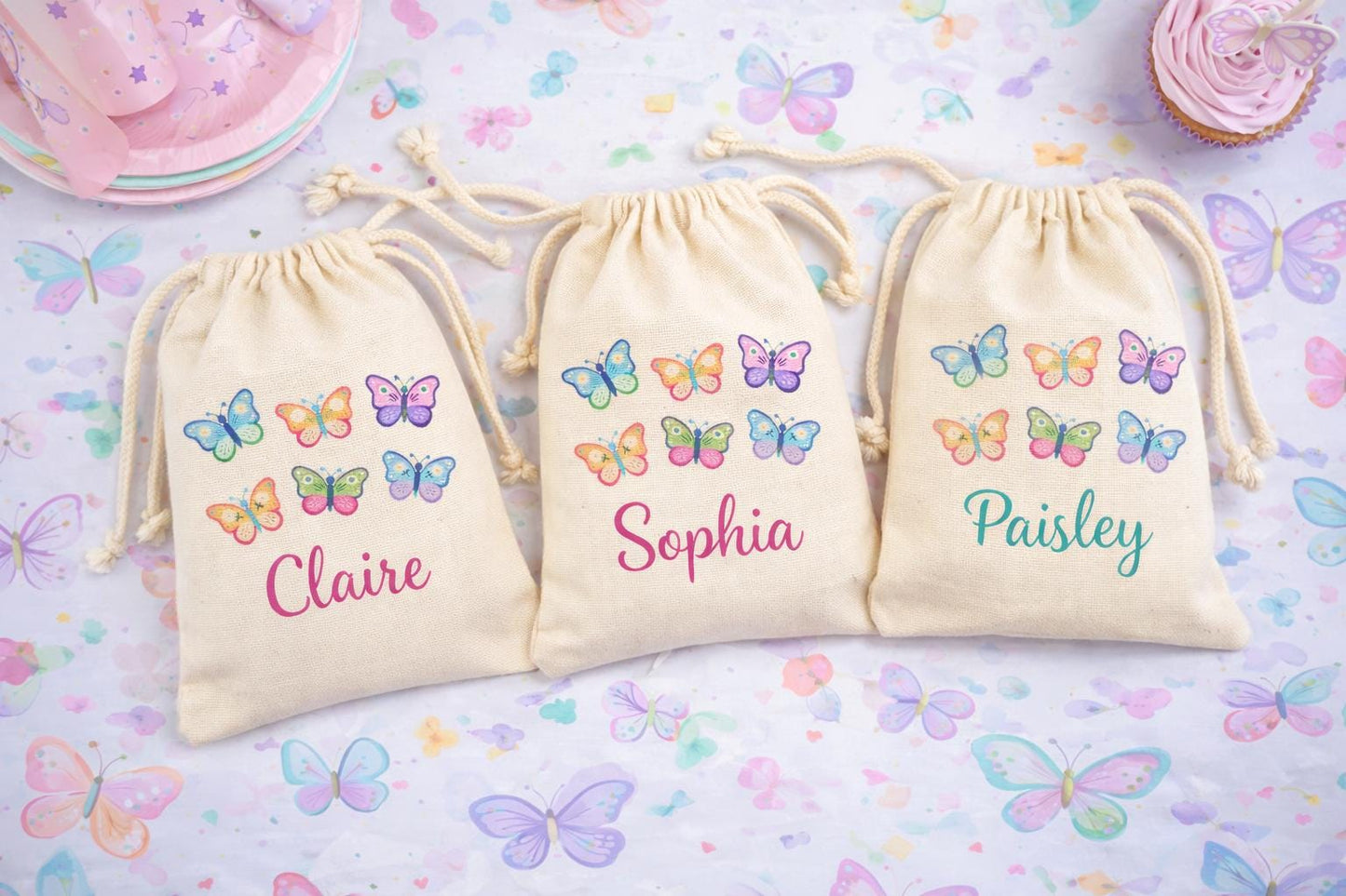 Personalized Butterfly Birthday Party Favor Bags
