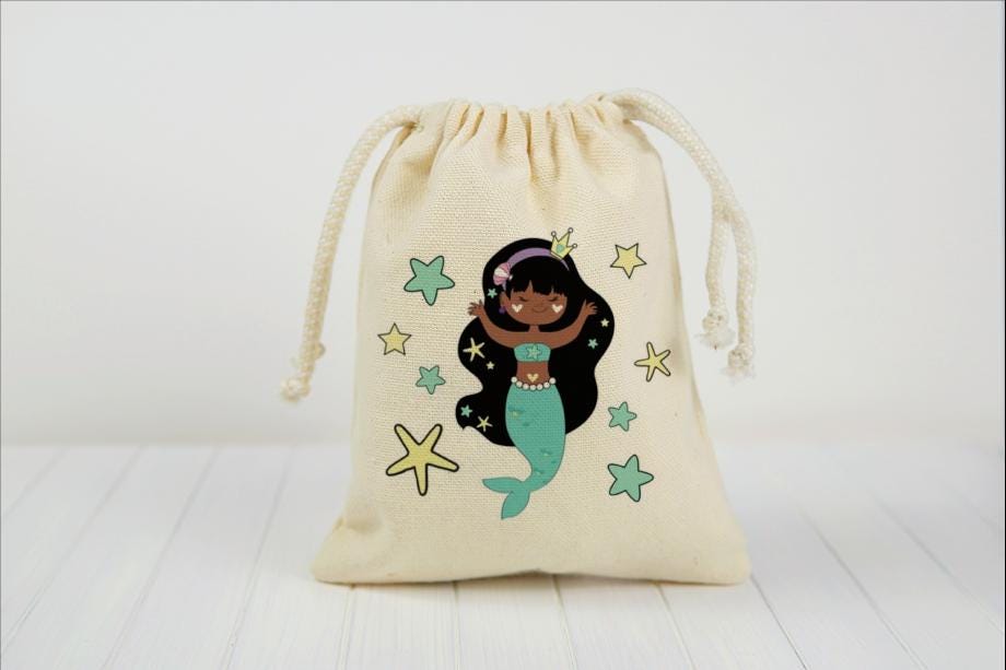 Mermaid Party Favor Bags - Drawstring