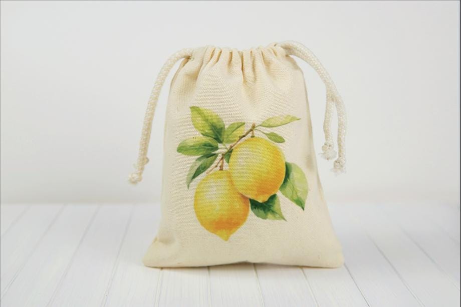 Lemon Party Favor Bags - Drawstring