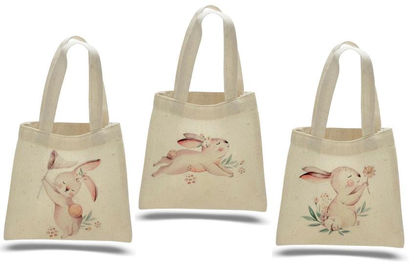 Easter Bunny Party Favor Bags - Set of Three Bags