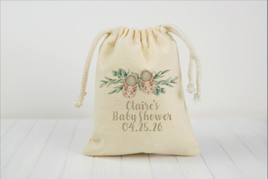 Custom Baby Shower Party Favor Bags - Drawstring