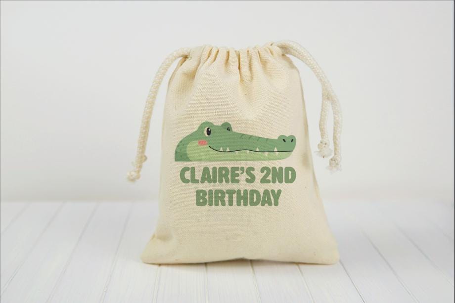 Personalized Crocodile Party Favor Bags