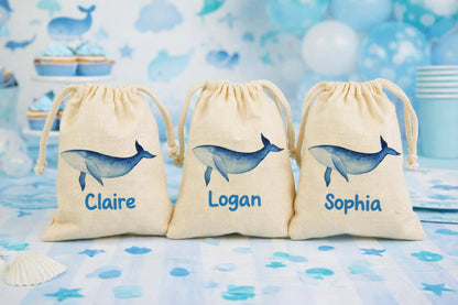 Personalized Whale Party Favor Bags