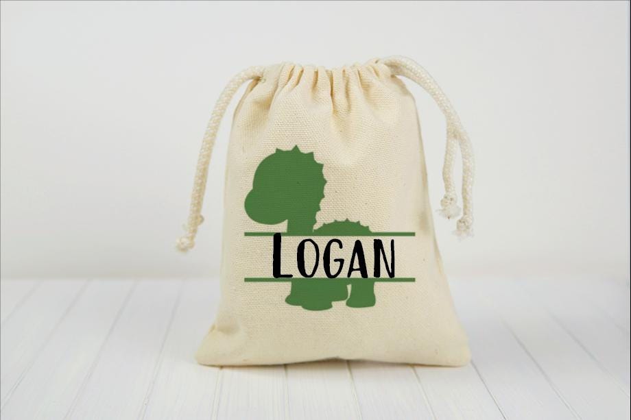 Personalized Dinosaur Birthday Party Favor Bags