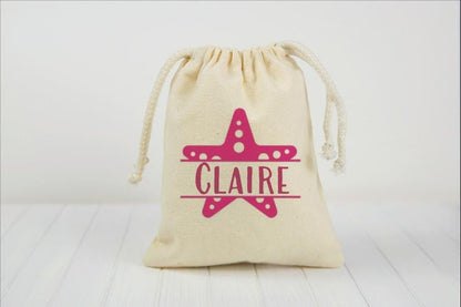 Personalized Starfish Beach Party Favor Bags
