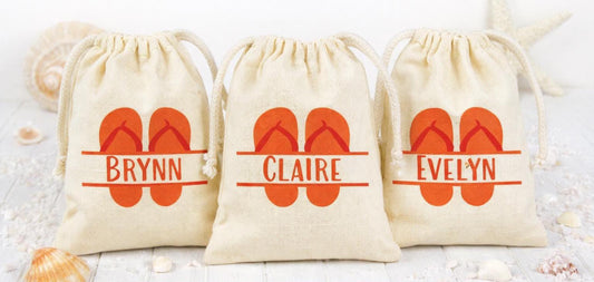 Personalized Beach Party Favor Bags