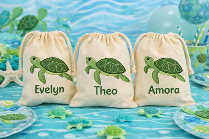Personalized Sea Turtle Party Favor Bags