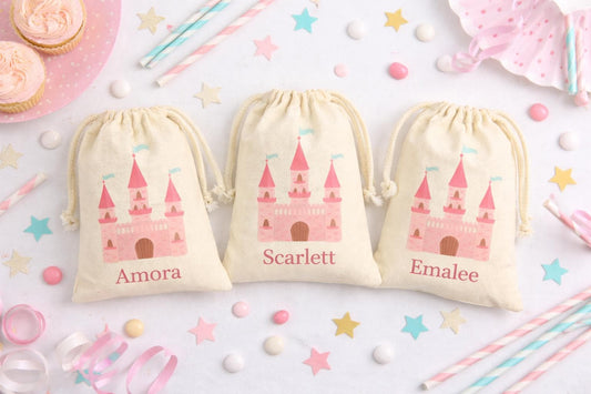 Personalized Princess Castle Birthday Party Favor Treat Bags