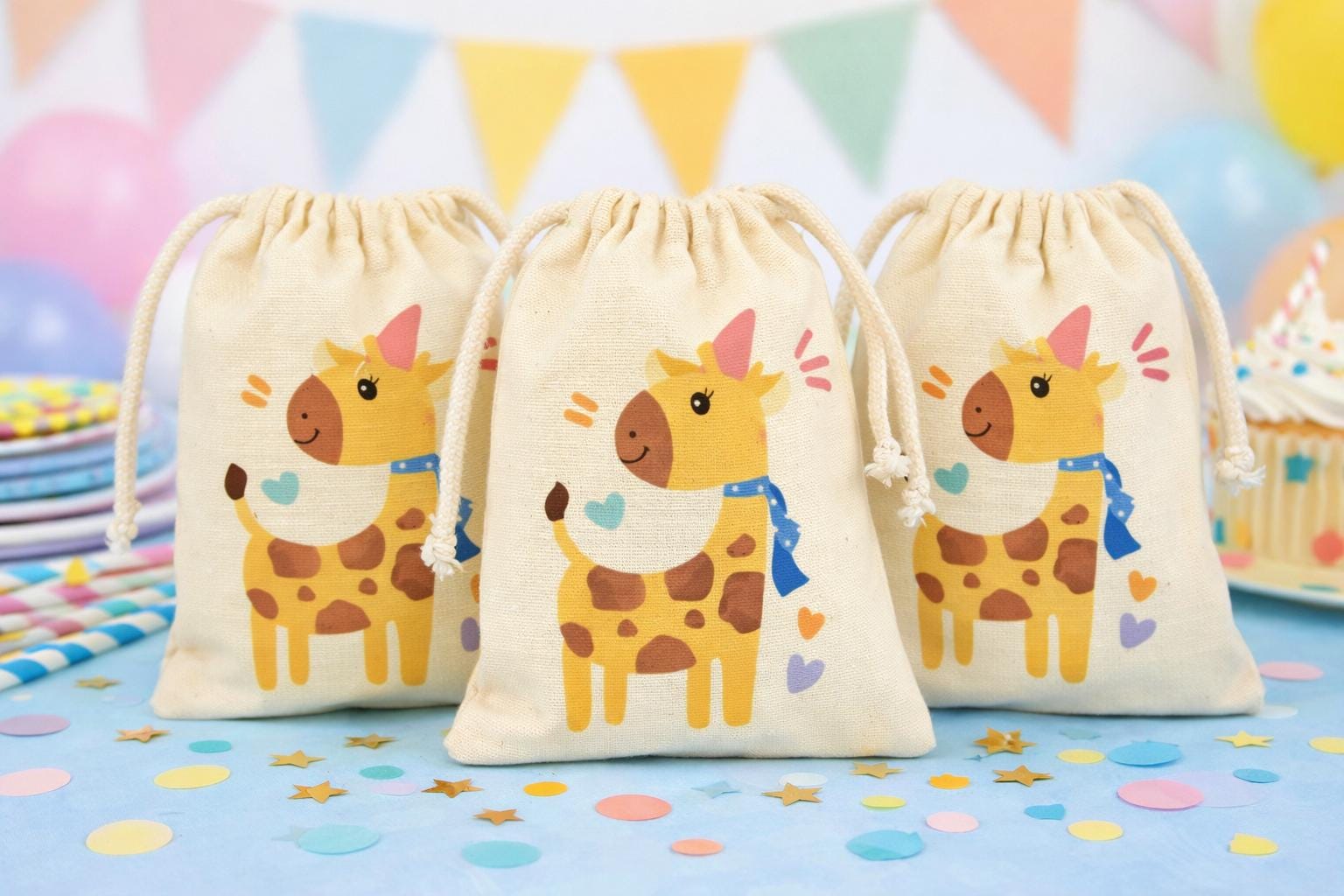 Giraffe Birthday Party Favor Bags