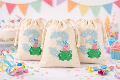 Custom Frog Birthday Party Favor Treat Bags