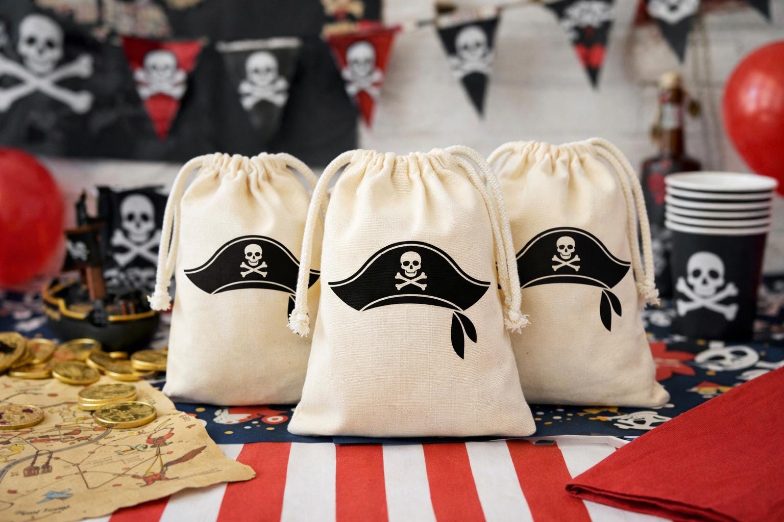 Pirate Hat Party Favor Bags