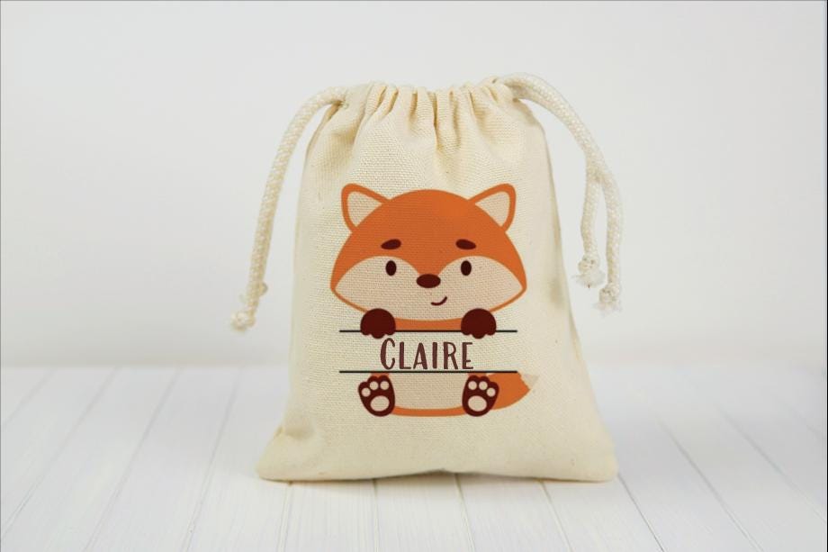 Personalized Fox Party Favor Bags