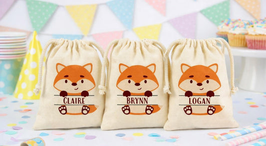Personalized Fox Party Favor Bags