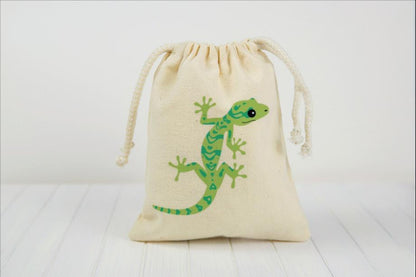 Lizard Party Favor Bags, Reusable Cotton Goodie Bag