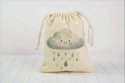 Weather Party Favor Bags – Rainbow Sun Cloud Birthday Goodie Baggies - Set of Three Bags