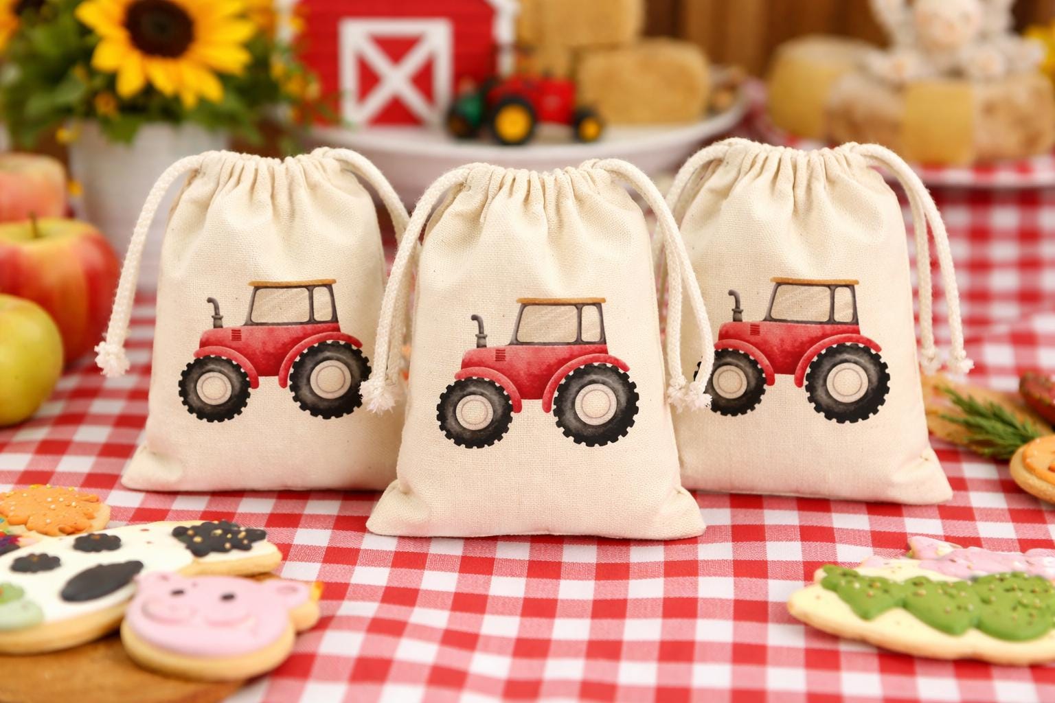 Farm Tractor Birthday Favor Bags