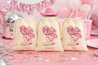 Personalized Disco Cowgirl Party Favor Bags