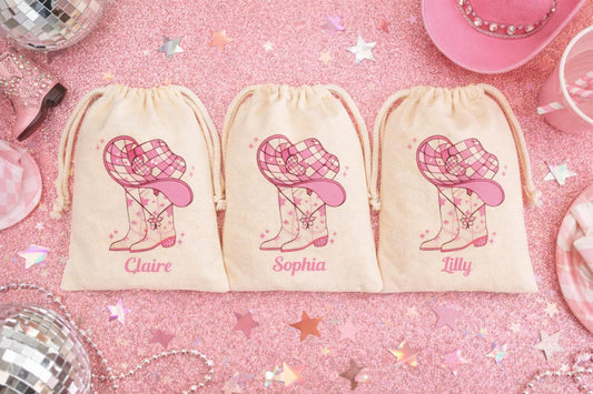 Personalized Disco Cowgirl Party Favor Bags