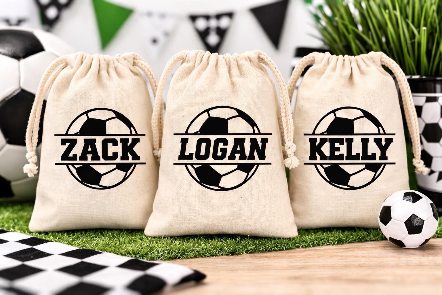 Personalized Soccer Party Favor Treat Goodie Bags