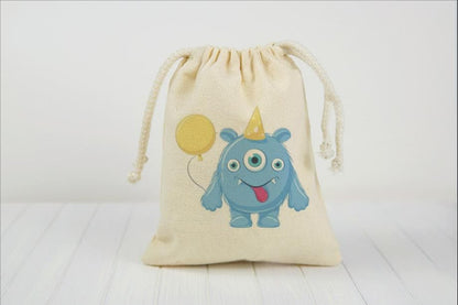 Monster Birthday Party Treat Bags - Drawstring Bags
