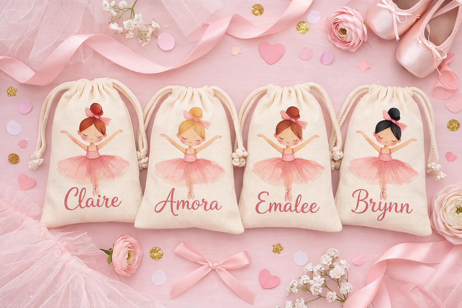 Personalized Ballerina Party Favor Bags