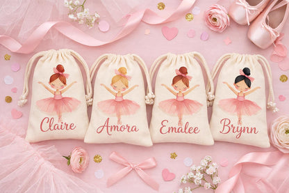Personalized Ballerina Party Favor Bags