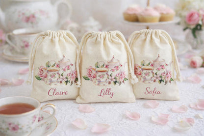 Personalized Tea Party Favor Bags