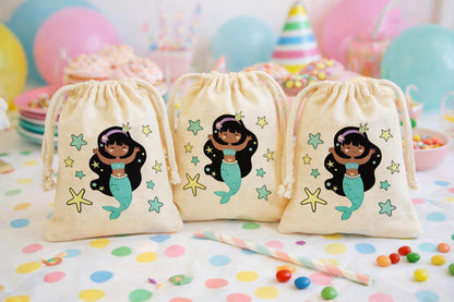 Mermaid Party Favor Bags - Drawstring