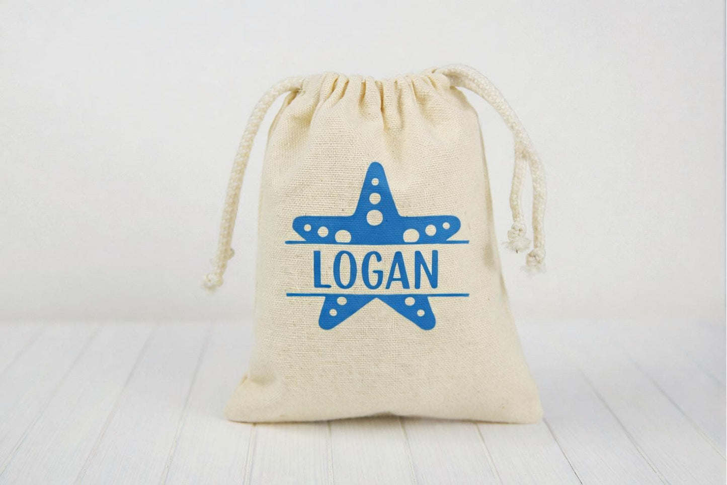 Personalized Starfish Beach Party Favor Bags
