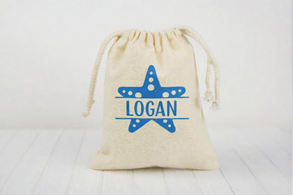 Personalized Starfish Beach Party Favor Bags