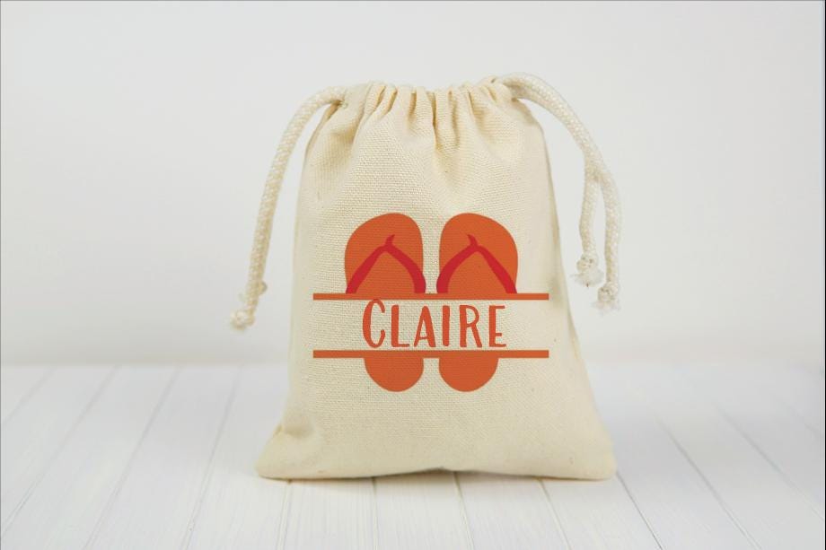 Personalized Beach Party Favor Bags