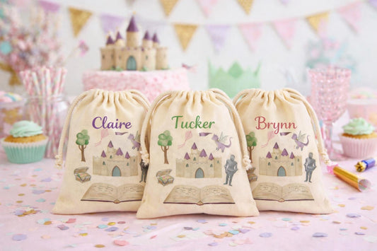 Personalized Fairytale Knight Enchanted Storybook Party Favor Bags