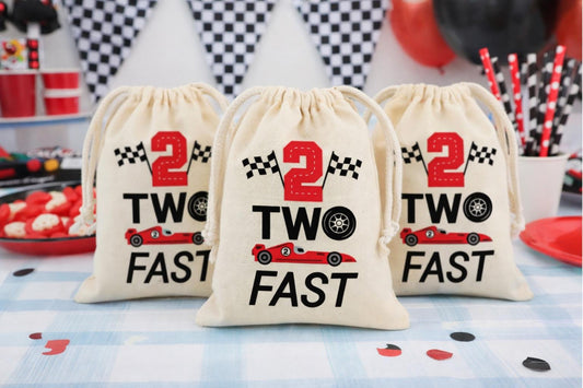 Two Fast Race Car Party Favor Bags