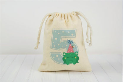 Custom Frog Birthday Party Favor Treat Bags