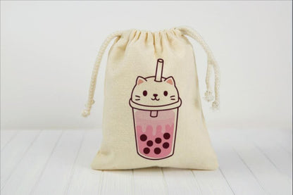 Kawaii Boba Tea Party Favor Bags - Set of Four Bags