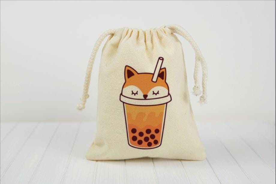 Kawaii Boba Tea Party Favor Bags - Set of Four Bags