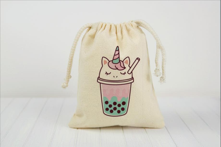 Kawaii Boba Tea Party Favor Bags - Set of Four Bags