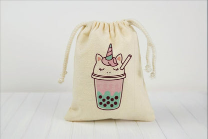 Kawaii Boba Tea Party Favor Bags - Set of Four Bags