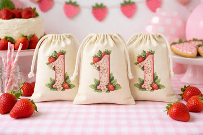 Custom Strawberry Party Favor Bags