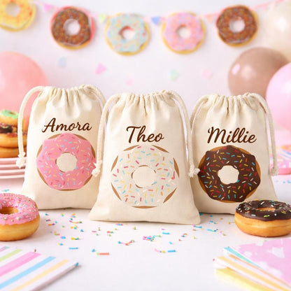 Personalized Donut Party Favor Bags