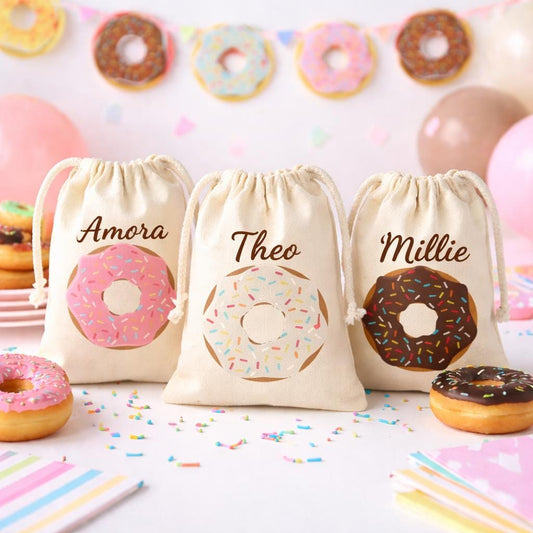 Personalized Donut Party Favor Bags