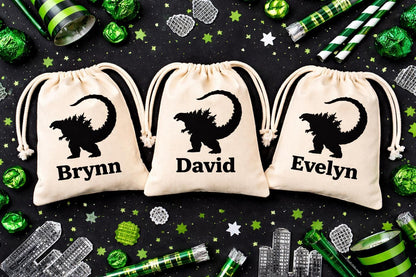 Personalized Godzilla Themed Party Favor Treat Goodie Bags