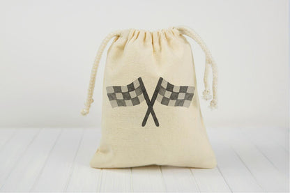 Checkered Flag Race Themed Party Favor Goodie Treat Bag