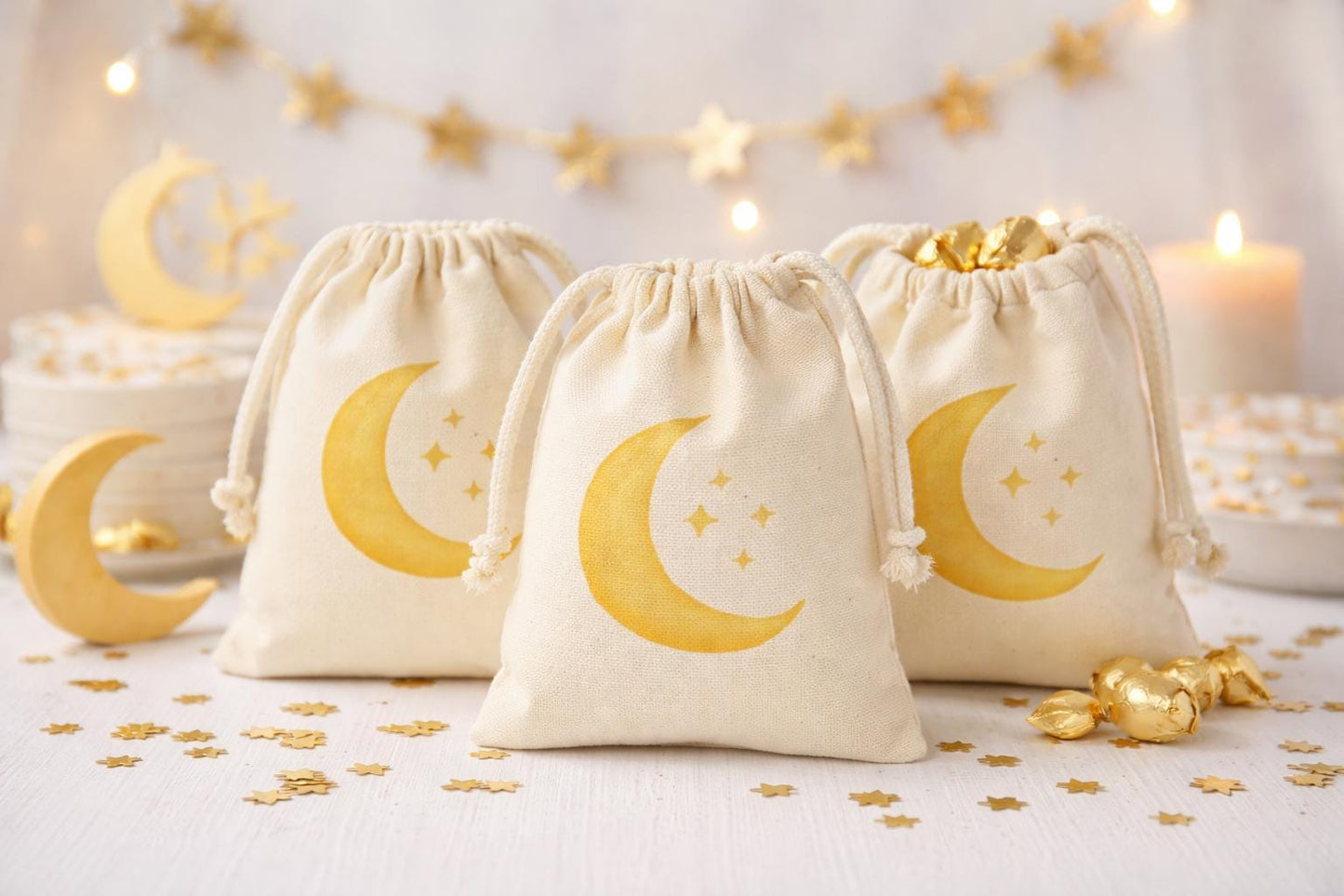Moon and Stars Party Favor Goodie Treat Bags