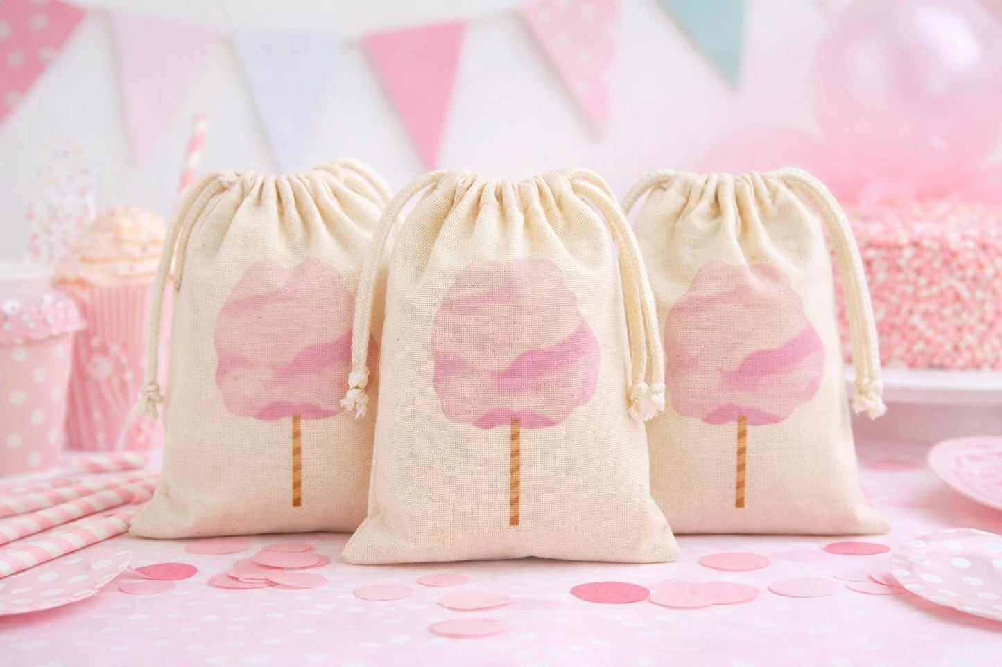 Cotton Candy Birthday Party Favor Bag