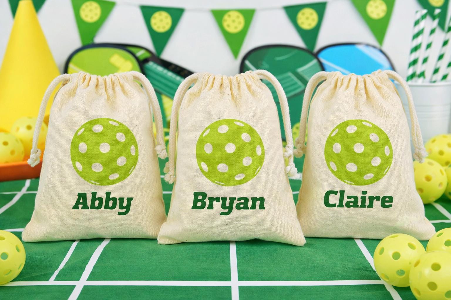 Personalized Pickleball Party Favor Goodie Bags