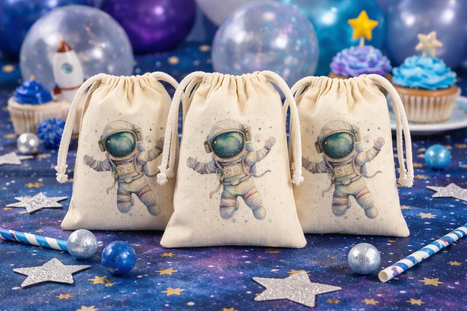 Astronaut Space Birthday Party Favor Goodie Treat Bags