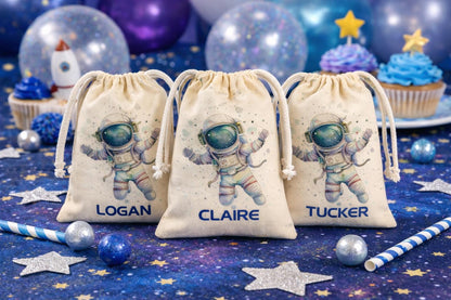 Personalized Astronaut Space Birthday Party Favor Goodie Treat Bags