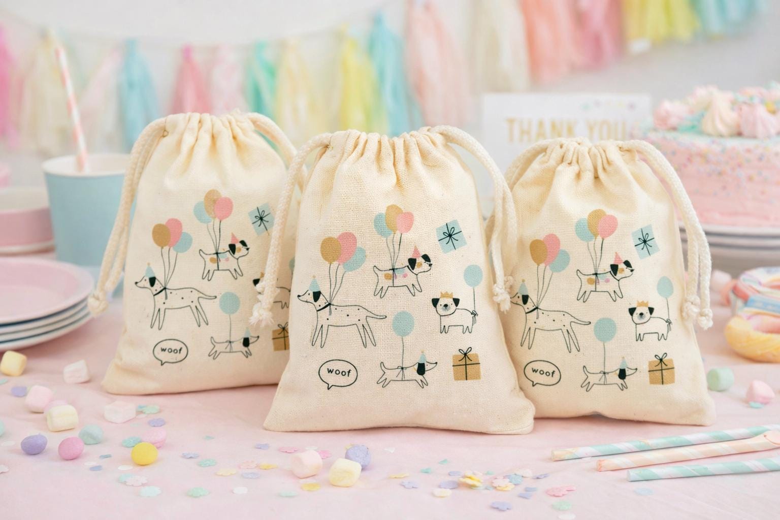 Dog Puppy Birthday Party Favor Goodie Treat Bags